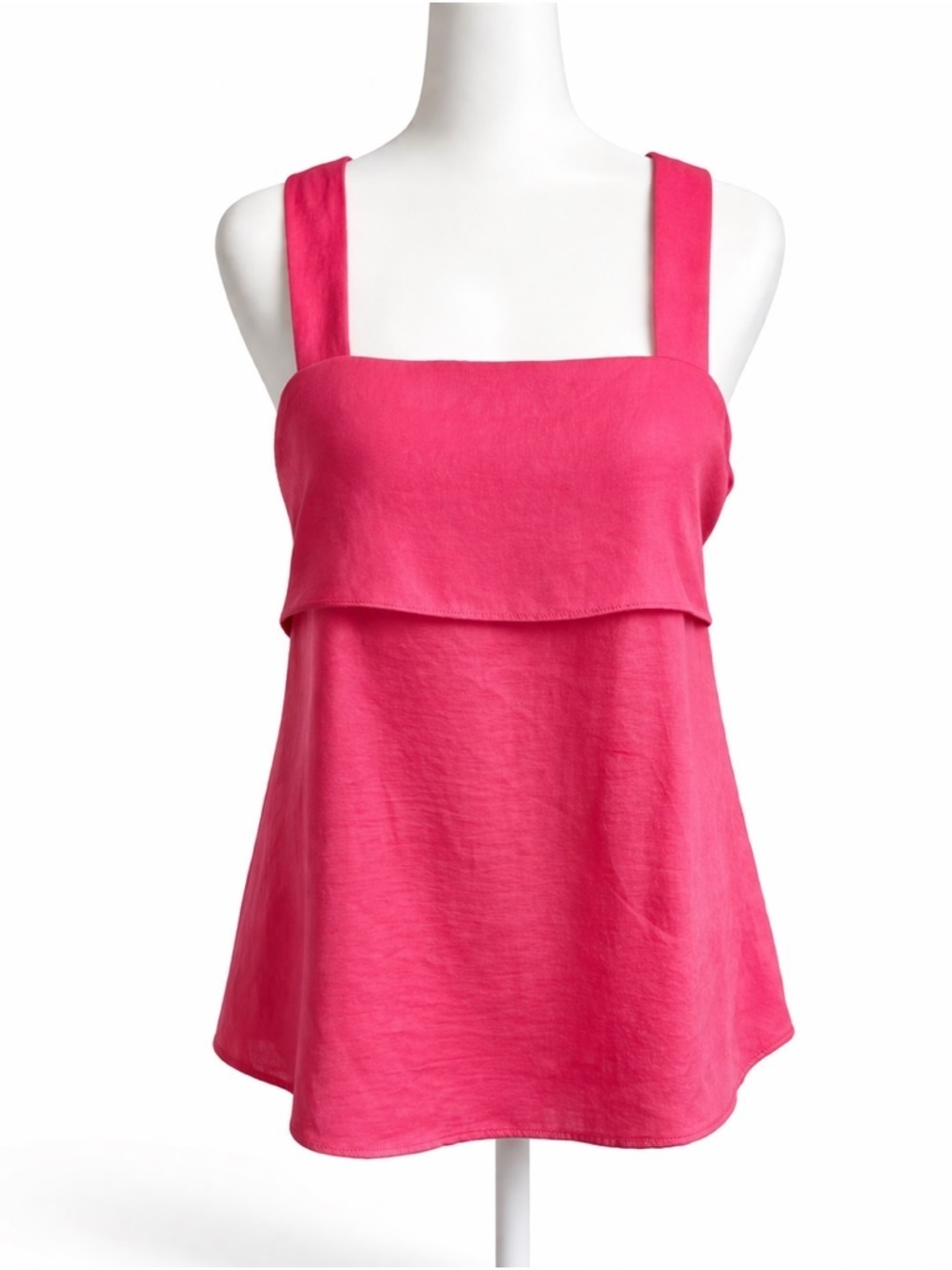 Banana Republic Pink Satin Back Bow Blouse Women's M Sleeveless Barbie Coquette